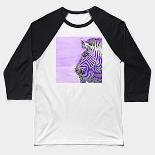 Zebra Abstract Purple Baseball T-Shirt